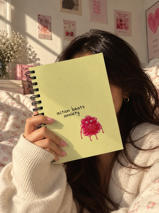Action Beats Anxiety | A5 Aesthetic Diary