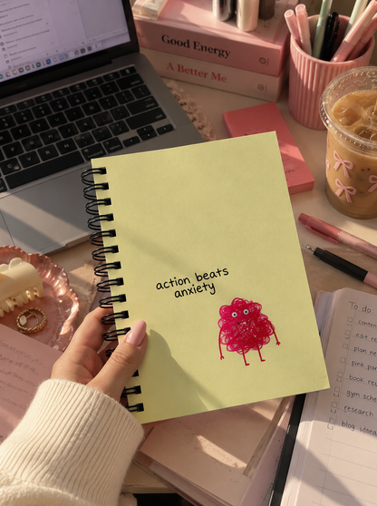 Action Beats Anxiety | A5 Aesthetic Diary