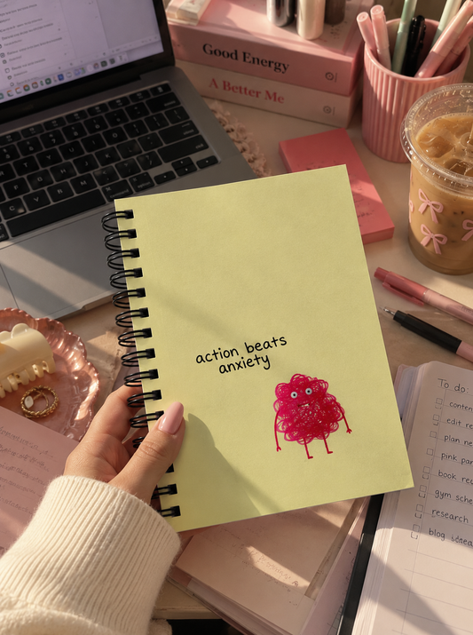 Action Beats Anxiety | A5 Aesthetic Diary